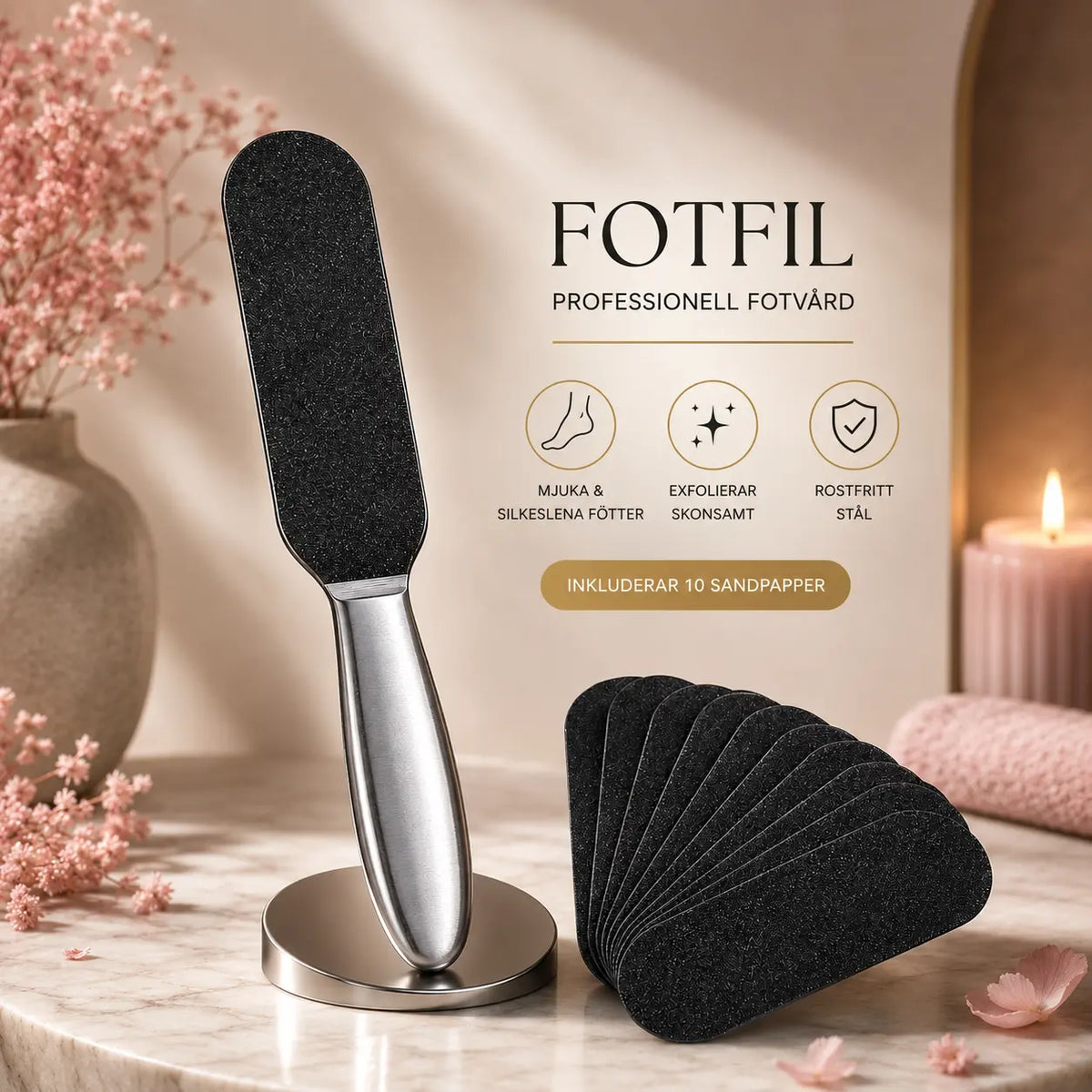 Professionell fotfil för hård hud och spruckna hälar